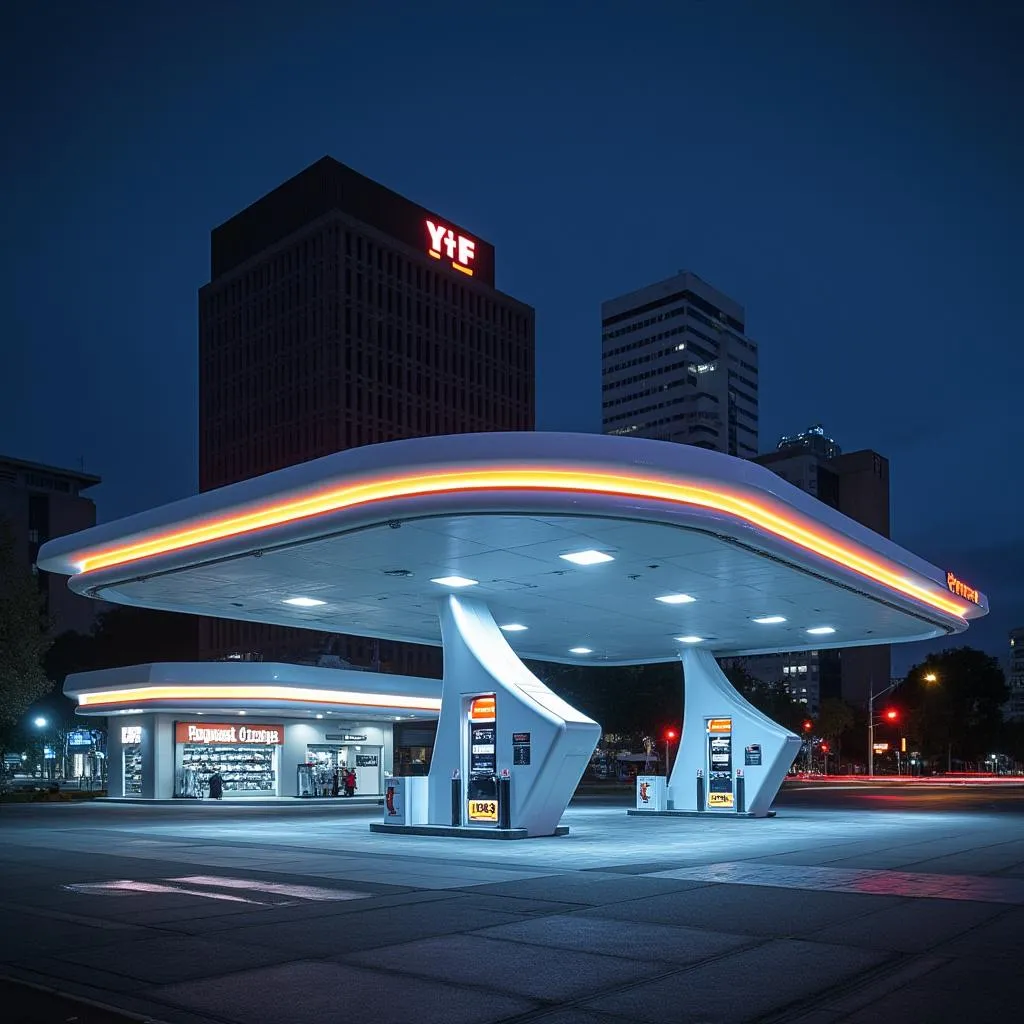 Moderna estación YPF urbana