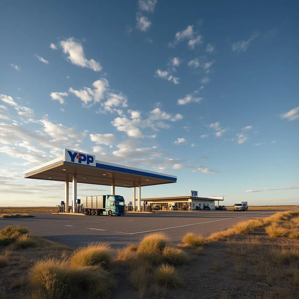 Estación YPF en ruta nacional